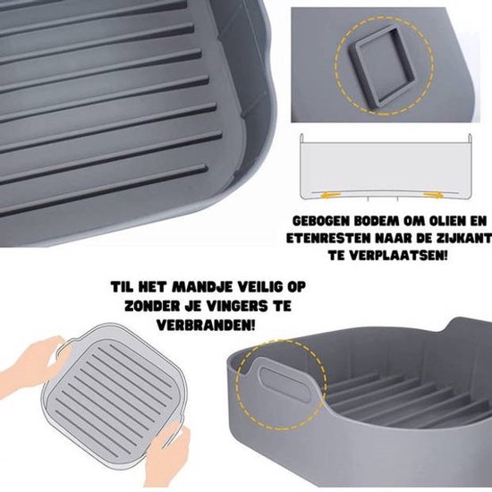 2 Stuks Accessoires Voor De Airfryer, Verstelbare 7,5 Inch Airfryer Siliconen Mand Anti Aanbaklaag En Gereinigde De Airfryer Siliconen Pan Voor Airfryer Oven Enz