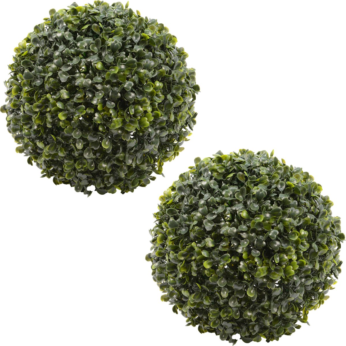 Everlands buxus kunstplant - 2x - D36 cm - groen - kunststof - rond
