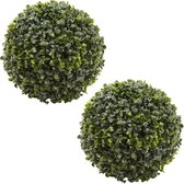 Everlands Buxus ball plantes artificielles - 2x pièces - D36 cm - vert - plastique