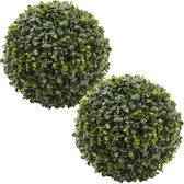 Everlands Buxus bol kunstplanten - 2x stuks - D49 cm - groen - kunststof