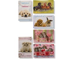 6 Cards & Crafts Luxe Communie Wenskaarten - 12x17cm - Gevouwen kaarten met enveloppen