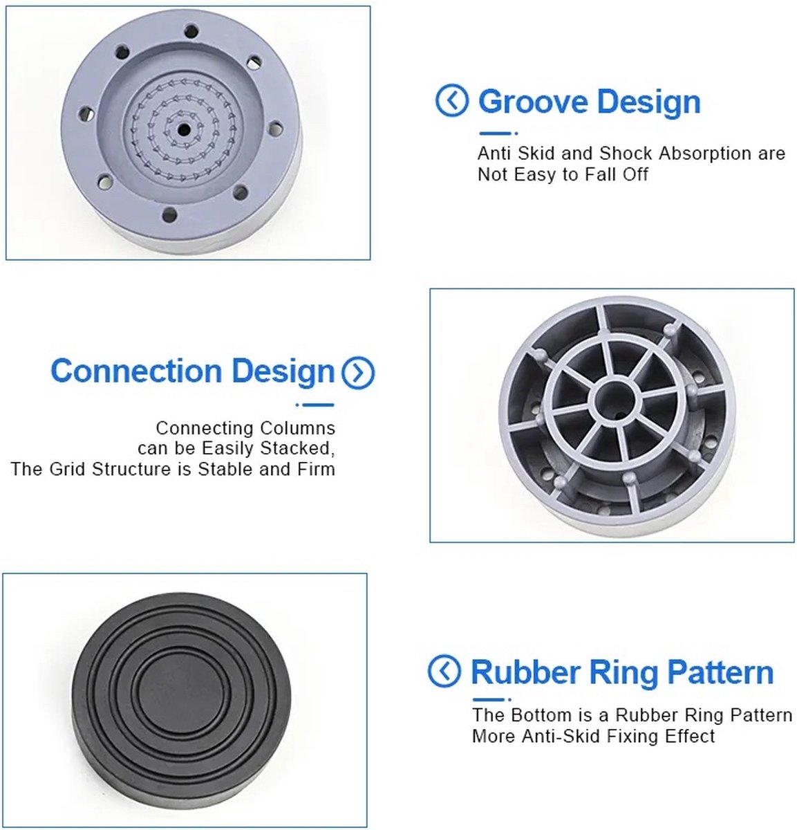 4 stuks anti-vibratievoeten wasmachine voetkussens trillingsdemper wasmachine onderlegger, wasmachine demper voetdempers wasmachines voeten rubber voor droger tafel stoel