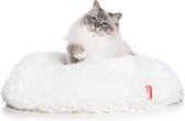 Snoozle Cat Basket - Super Soft and Luxurious - Fluffy - Round - Washable - Cat Basket - 50cm - White