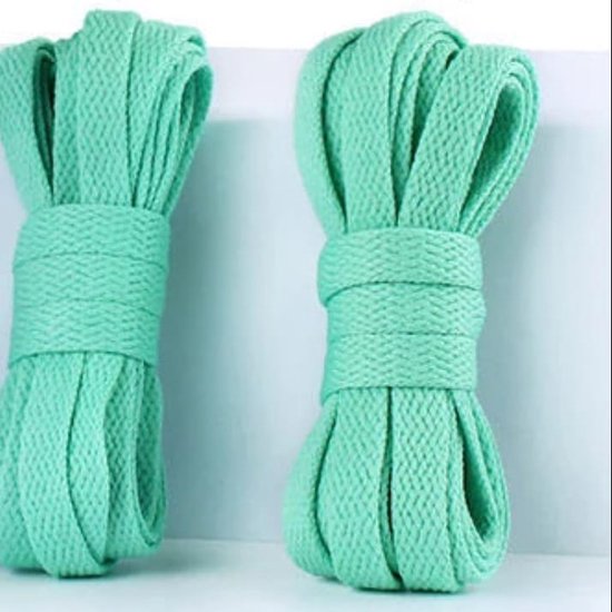 SJIZLL® Veters geschikt voor sneakers - mint - aqua - 130cm - veter - laces - platte veter - plat - 130 cm