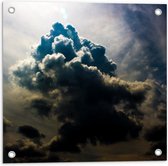 Tuinposter – Donkere Wolken voor de Zon - 50x50 cm Foto op Tuinposter (wanddecoratie voor buiten en binnen)