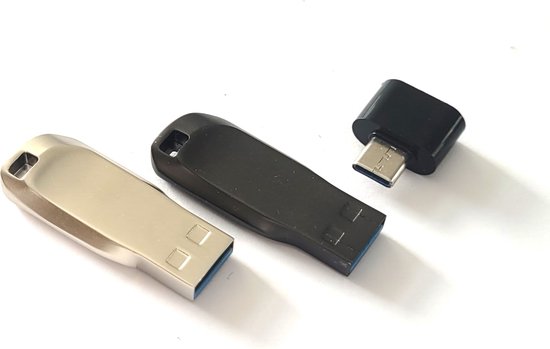 Clé USB 3.0 - avec adaptateur USB-C - lecteur flash - mémoire 32 Go - métal  - noir