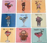 CGB Giftware Set of 9 Party Animals Ceramic Coasters | 9 Separate Designs and Novelty Slogans | for Your Mugs and Glasses | Novelty Coasters 10x10cm