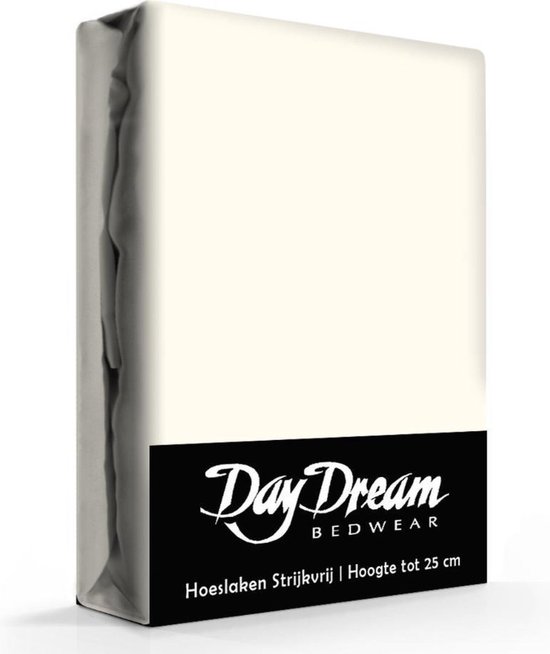 Day Dream hoeslaken - strijkvrij - katoen - 180 x 200 - Crème - Day Dream