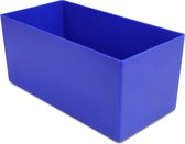 Sorteerbakje, materiaalbakje, inzetbakje, onderdelenbakje. 19,8 x 9,9 x 9,0 cm (LxBxH). Kleur is Blauw. Verpakt per 5 stuks