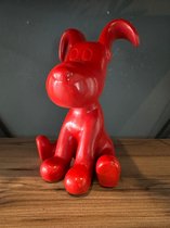 Goodyz - Flappy de abstracte Beagle- zittend - 29cm hoog - diverse kleuren - Rood