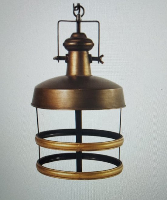 Lampe suspendue - plafonnier - Décoration de plafond - lampe industrielle -  Messing -... | bol