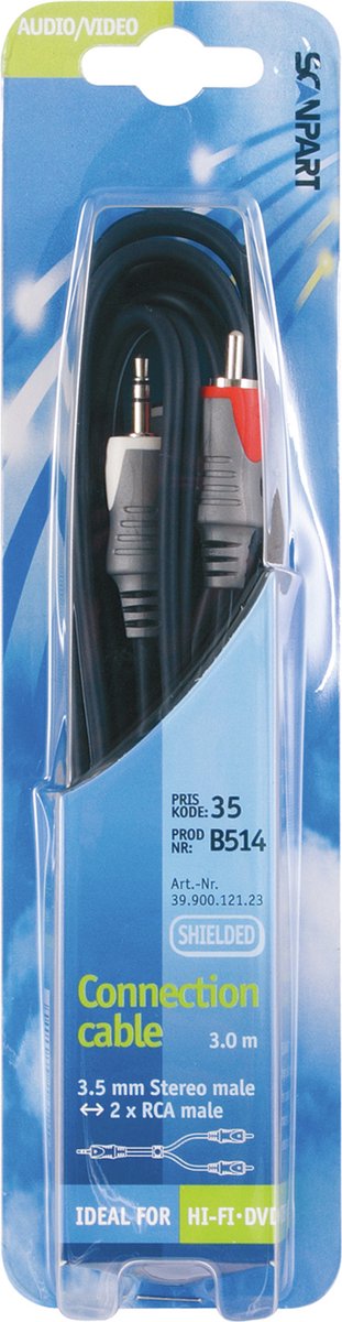 aansluitkabel 3.5 S(M)-2tulp(M) 3,0m