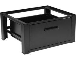 Vonia Wasmachine Verhoger - Wasmachine Verhoger met lade - Wasmachine Sokkel - Wasmachine Kast - Wasmachine ombouw - 54x63x31 - Zwart