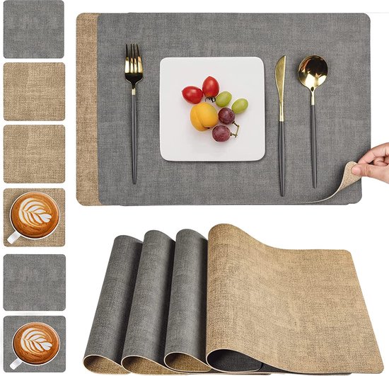 Sets de table en feutre lavable pour cuisine, napperons de salle à manger,  polymères de table