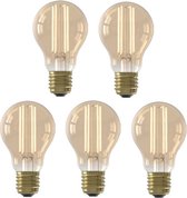 5 stuks Calex filament LED lamp E27 4.5W 470lm 2100K Goud Dimbaar A60