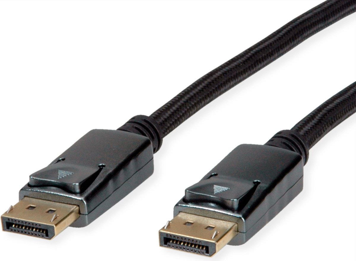 ROLINE DisplayPort Kabel, DP v1.4, M/M, zwart / zilver, 1 m