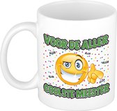 Bellatio Decorations Cadeau mok/beker - Voor de aller coolste meester - wit - 300 ml