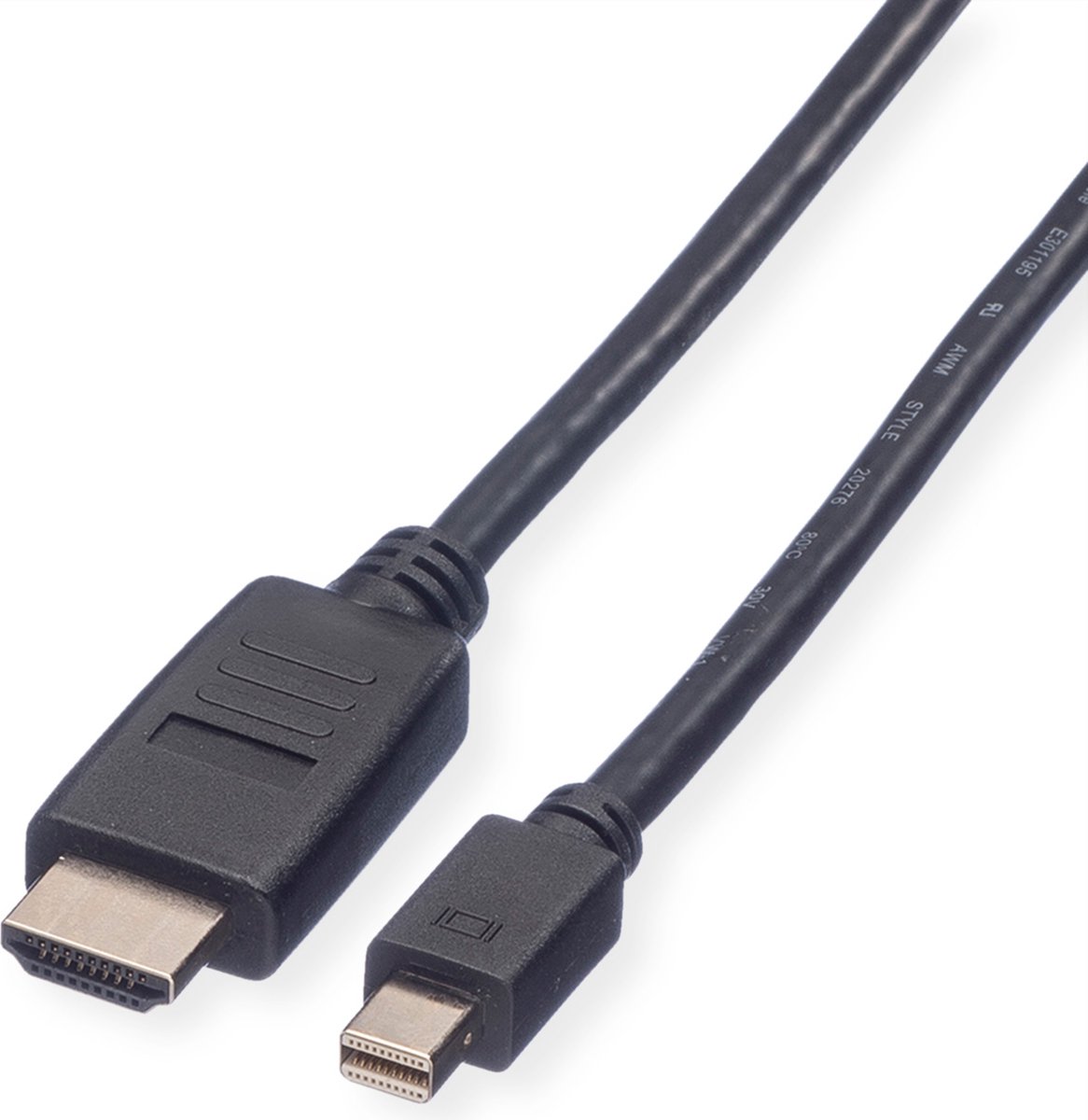 VALUE Mini DisplayPort Cable, Mini DP-HDTV, M/M, zwart, 2 m