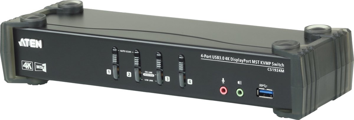 ATEN CS1924M 4-Poorts USB 3.0 4K DisplayPort MST KVM Switch