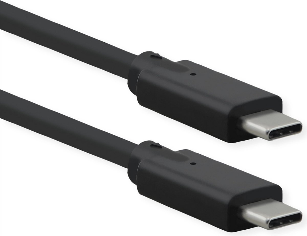ROLINE USB 3.2 Gen 2x2 kabel, met PD, C-C, M/M, 4K UHD-1, 20Gbit/s, Emark, 100W, zwart, 1 m