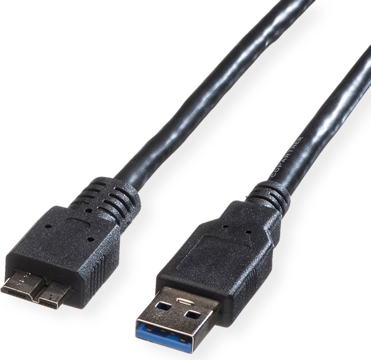ROLINE USB 3.2 Gen 1 kabel, type, A M - Micro B M, zwart, 3 m