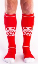 Brutus gas mask party sokken met opbergvakje rood