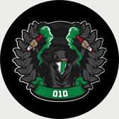 Feyenoord Schilderij - Ultras 010 - Voetbal - Muurcirkel - Poster - Wanddecoratie op Aluminium (Dibond) - 40x40cm - Inclusief Gratis Ophangsysteem