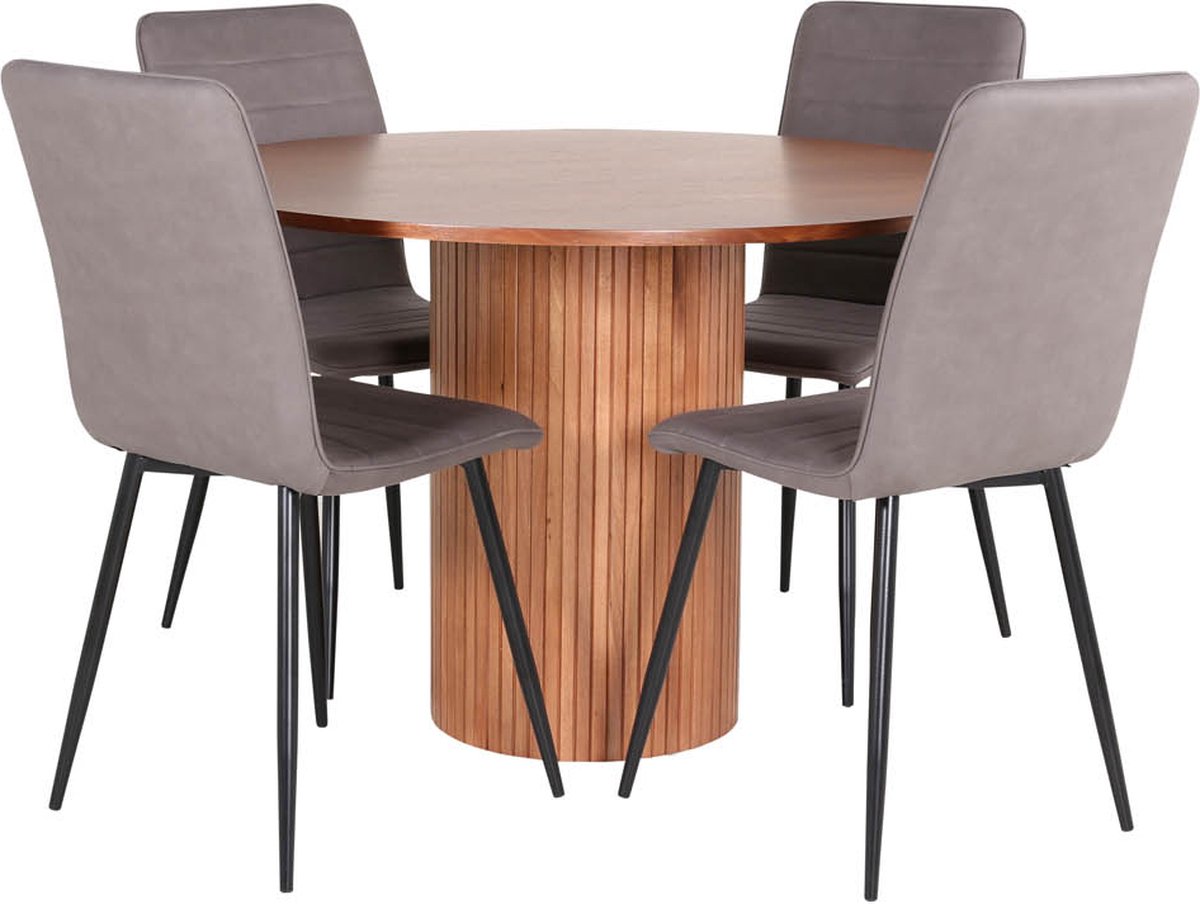 Table de salle à manger d'angle BiancaROWA plaqué chêne et 4 tables de salle à manger... bol