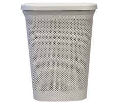 Bathroom Solutions Wasmand - creme wit - 60 liter - 37 x 46 x 60 cm - met deksel
