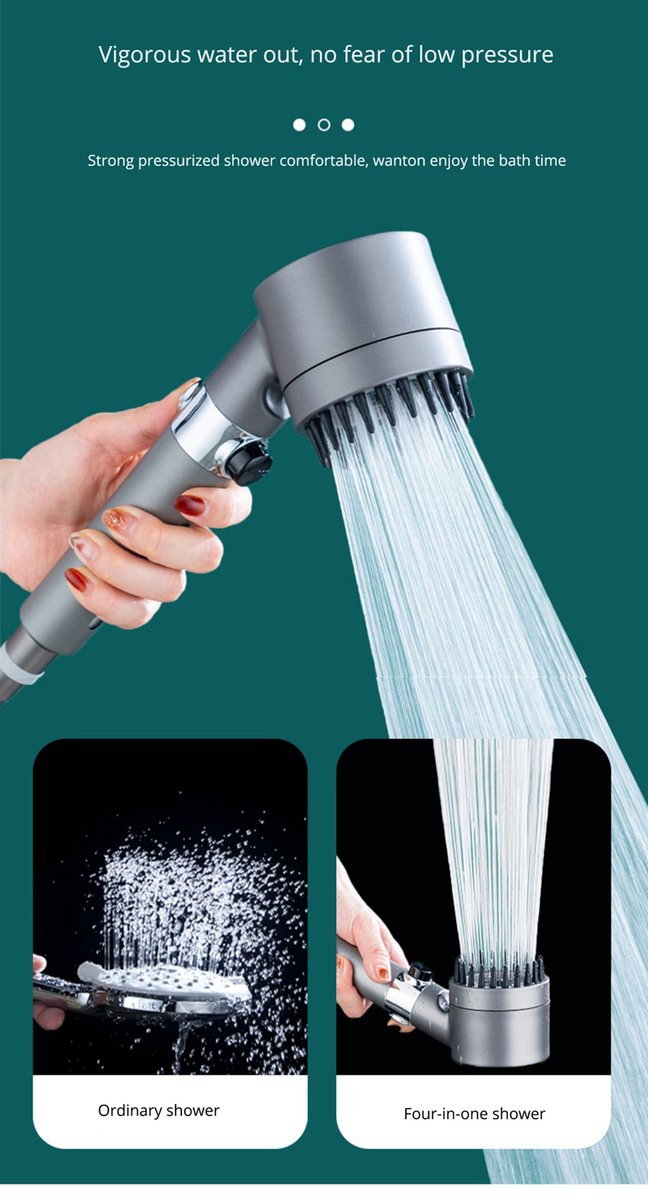 Krachtige Druk 3 Verstelbare Modus Filter Waterbesparende Douchekop Massage Douch...