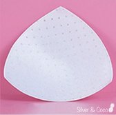 SilverAndCoco® - Coussinets de BH / rembourrages pour femmes / rembourrage sans push up / respirant / bonnets lavables réutilisables - 2 pièces (1 paire) - Triangle Wit