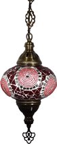 Hanglamp Mozaïek Lamp Oosterse Turkse Marokkaanse Ø 13 cm hoogte 53 cm Handgemaakt  Rood