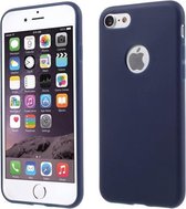 GadgetBay Effen blauw gekleurde silicone hoesje iPhone 7 8 Blauwe cover Blue case