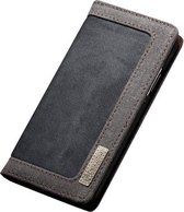 Caseme Canvas Wallet Fabric hoesje iPhone X XS Bookcase - Asgrijs Charcoal