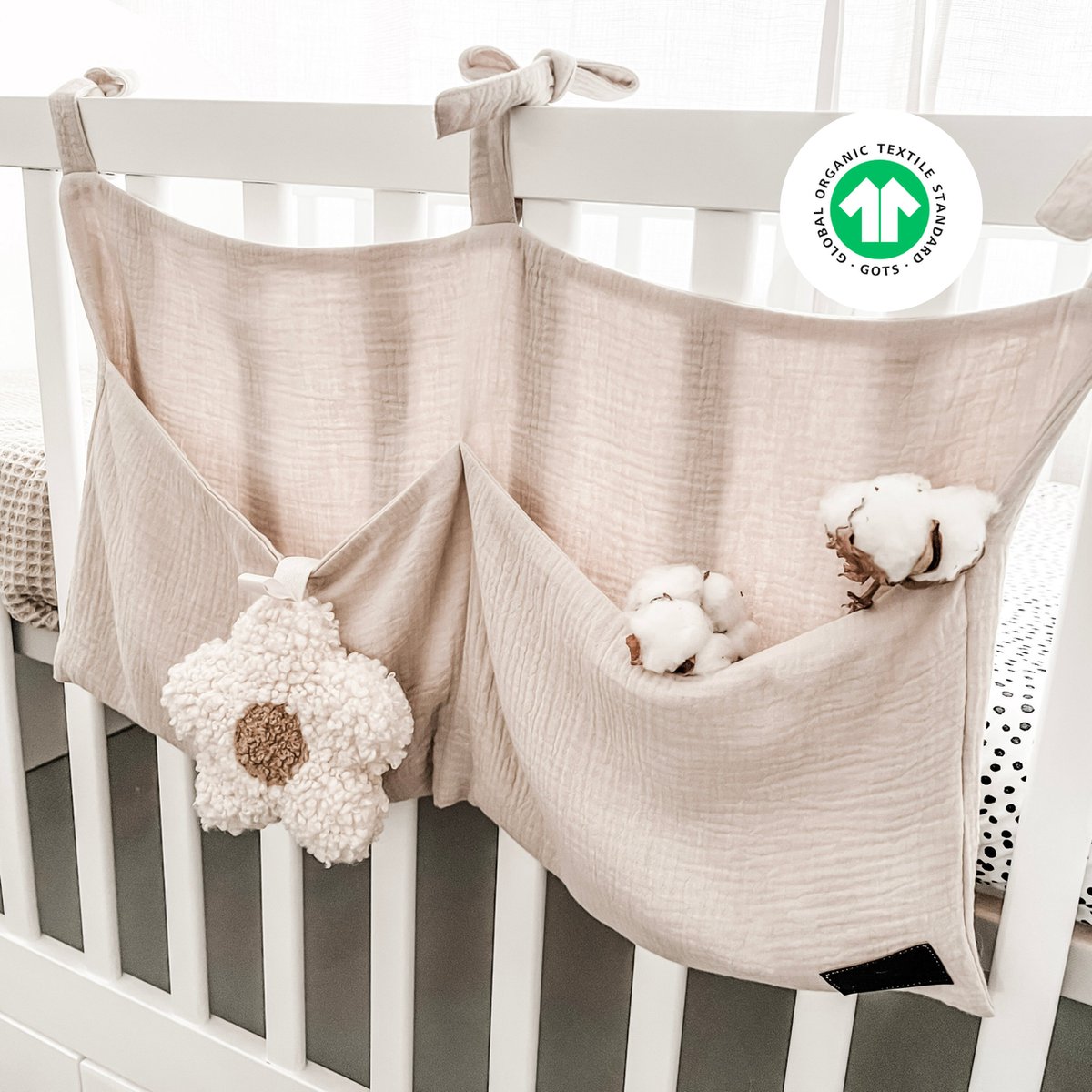 1 pièce - Organisateur de sac de parc Bébé - Sac de rangement pour parc -  Beige | bol