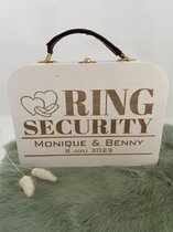 Houten koffertje Ring Security - Wit - Ringkoffer - Gepersonaliseerd - Namen