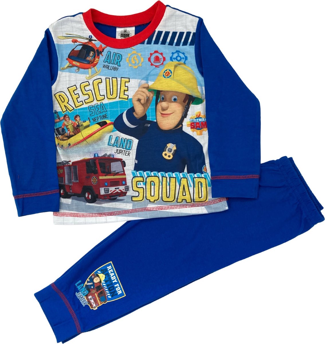 Brandweerman Sam pyjama - maat 98/104 - Fireman Sam pyama Rescue Squad - blauw
