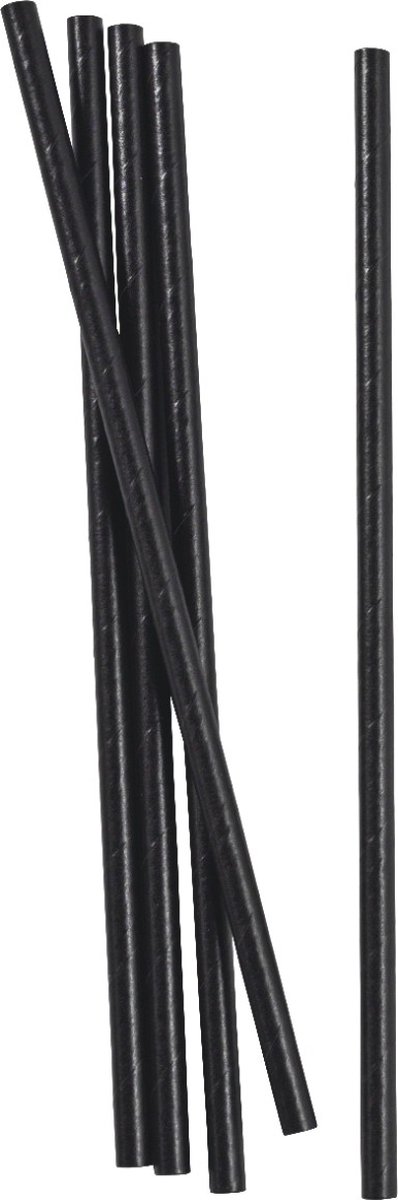 Take Dis Drinkrietjes zwart papier 21cm 500st - Doos 500 stuks