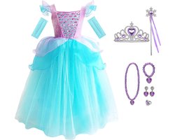 Prinsessenjurk meisje zeemeermin - maat 122/128 - verkleedkleding - carnavalskleding kind