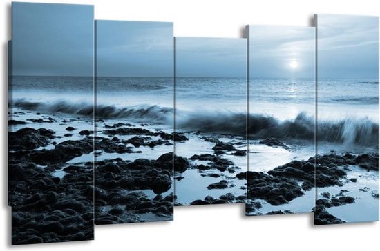 Canvas Schilderij Zee, Strand | Blauw | | F006414