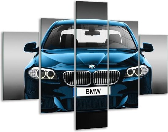 Glas schilderij Auto, BMW | Blauw, Zwart, Grijs | | Foto print op Glas |  F006996