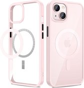 Trendybescherming Hoesje met Magsafe geschikt voor iPhone 13 Roze - Hoesje met Magsafe voor iPhone 13 MagSafe - Transparant -Shockproof - Roze
