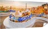 Gards Tuinposter Park G�ell in Barcelona - 200x100 cm - Tuindoek - Tuindecoratie - Wanddecoratie buiten - Tuinschilderij