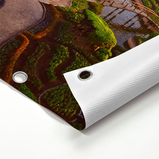 Gards Poster de jardin Temples Pagodes dans la Berg Inthanon en Thaïlande - 90x120 cm - Toile de jardin - Décoration de jardin - Décoration murale extérieure - Peinture de jardin