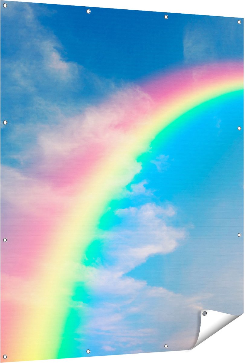Gards Tuinposter Regenboog - 120x150 cm - Tuindoek - Tuindecoratie - Wanddecoratie buiten - Tuinschilderij Multikleur