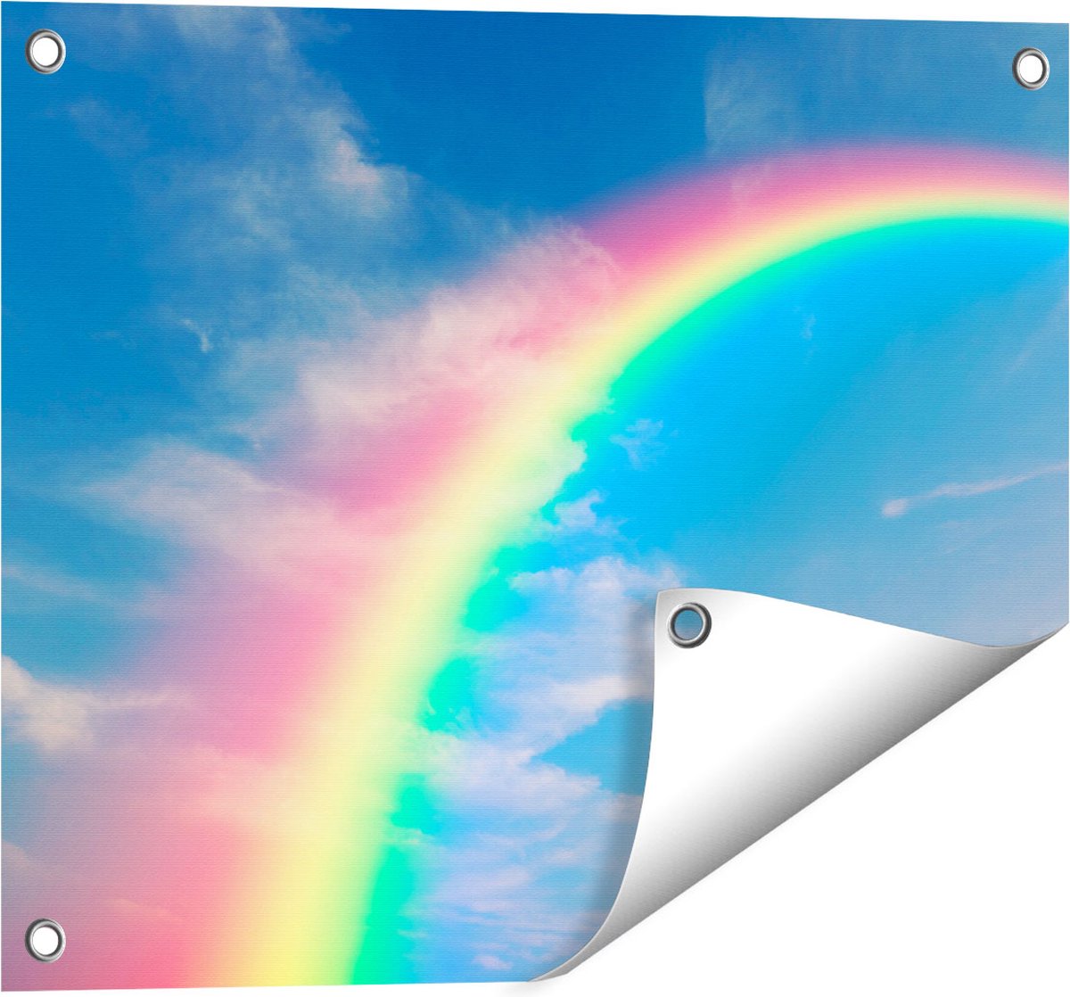 Gards Tuinposter Regenboog - 50x40 cm - Tuindoek - Tuindecoratie - Wanddecoratie buiten - Tuinschilderij Multikleur