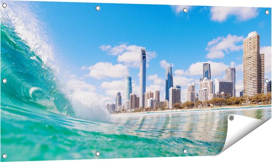 Gards Tuinposter Golf aan de Gold Coast - 120x60 cm - Tuindoek - Tuindecoratie - Wanddecoratie buiten - Tuinschilderij