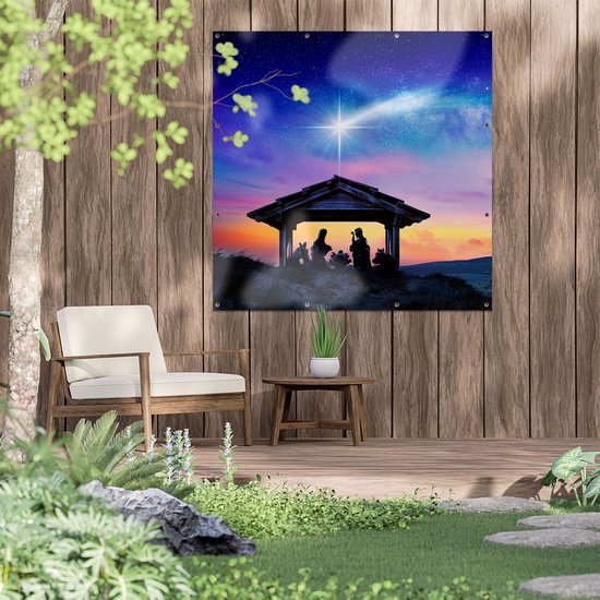 Renaiss 2.7x1.8m Naissance De Jésus Toile De Fond Crèche Scène De La Nativité Photographie Fond Fête De Noël Décor Papier Peint Nouveau-né Portrait Photo Stand Accessoires Papier Peint En Vinyle