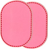 Barbiecore roze Kniestukken | 6.7cm x 10 cm | twee stofapplicaties om op te strijken | blijven VAST zitten wasbeurt na wasbeurt | @creapatch | www.creapatch.be