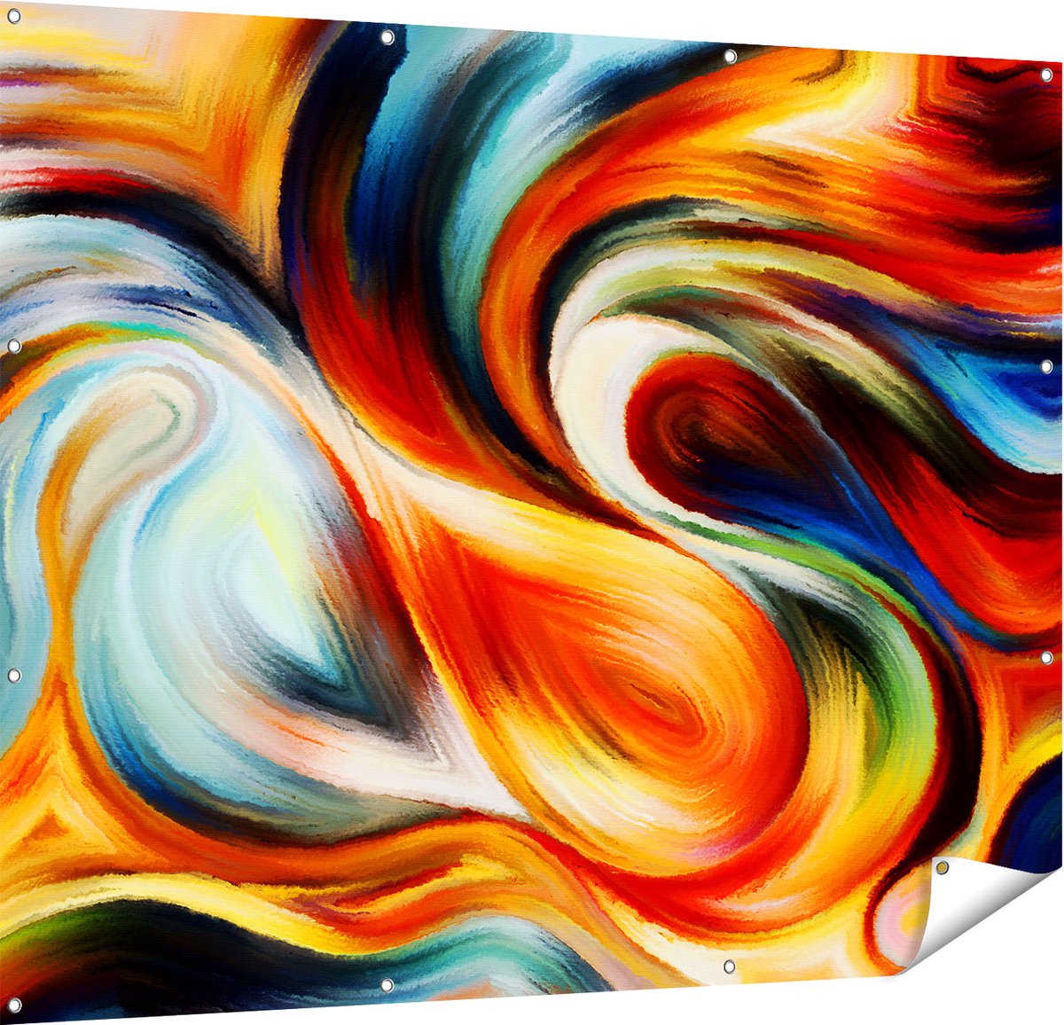 Gards Tuinposter Abstracte Kunst van Kleurrijke Verf - 150x120 cm - Tuindoek - Tuindecoratie - Wanddecoratie buiten - Tuinschilderij Multikleur